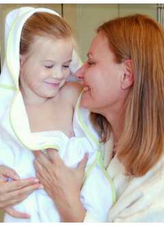 Piped Baby Hooded Towel Velour 100x100