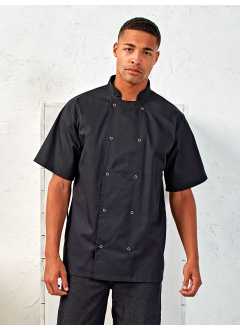 Studded Front Shorts Sleeve Chef's Jacket
