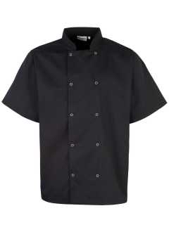 Studded Front Shorts Sleeve Chef's Jacket